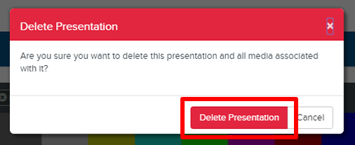 Delete Presentation confirmation