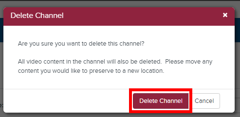 Delete Channel button