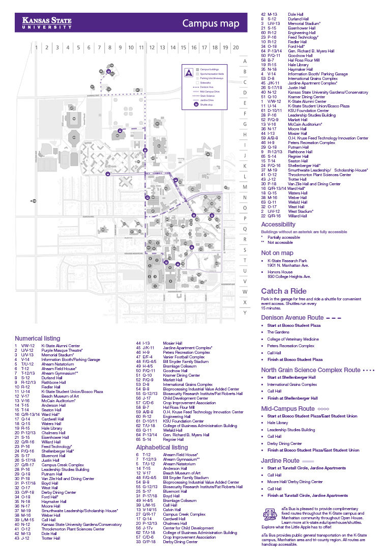 Map Shuttles Basics Open House Kansas State University