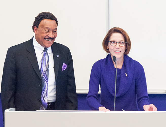 Secretary Jane Schillie inducts David L. Griffin, Sr., Assistant Dean in the College of Education