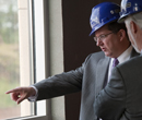 President Schulz tours K-State Olathe while under construction.
