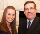 President Schulz and Goldwater Scholar Emily Tummons pose for a photo.