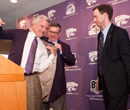 Schulz and Athletic Director John Currie welcome Bruce Weber as K-State's new basketball coach.