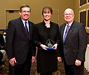 K-State College of Education alumni fellow Cindy Slavik Couchman along with Regent Gerald Boetcher.