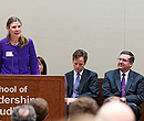 Provost April Mason speaks during the opening of the Leadership Studies Building.