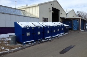 recycling center outside bins