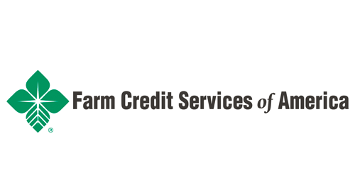 green and white farm credit services of america logo
