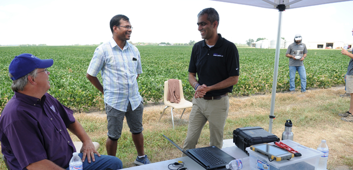 K-State researchers discuss agricultural robots. 