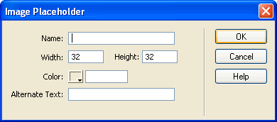 Image Placeholder dialog box