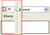Opacity pop-up slider