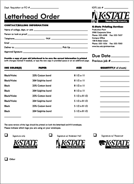 Letterhead Order Form