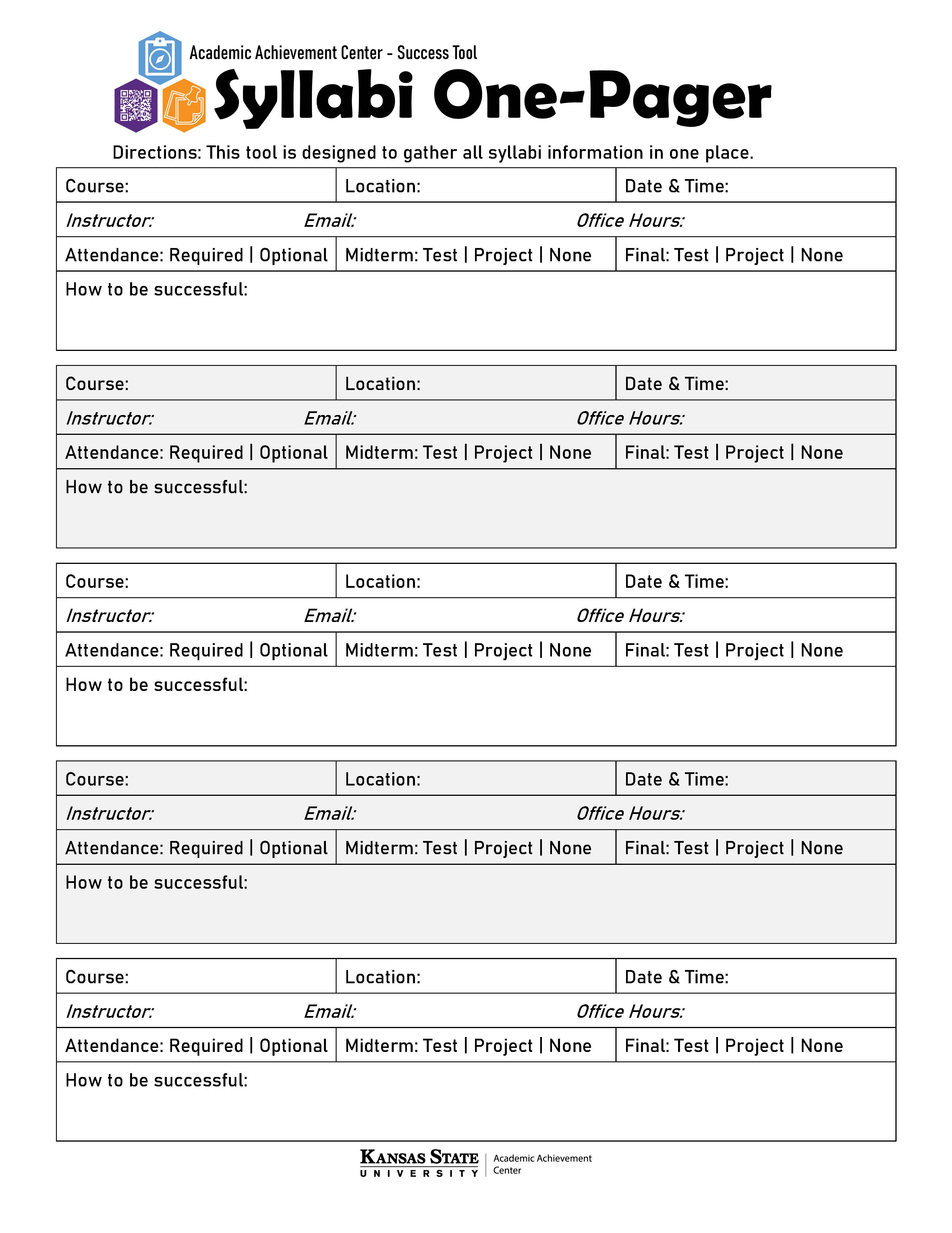 Syllabi One-Pager