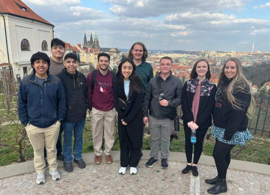 Computer science students studying abroad in Prague