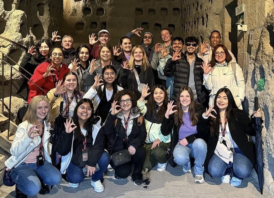 First-generation college students on a faculty-led program to Italy