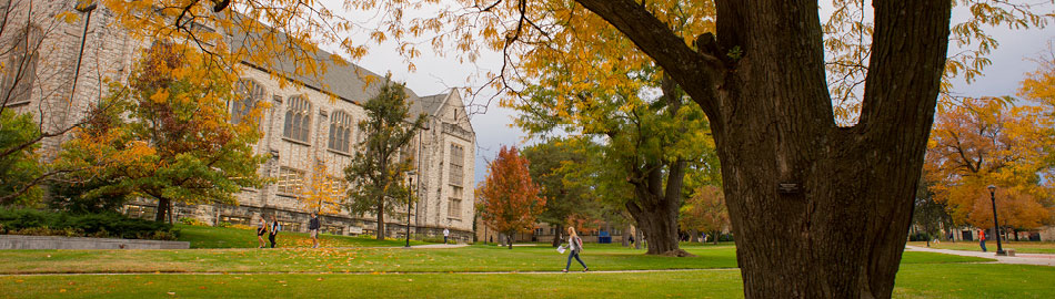 Students walking across Bosco Plaza