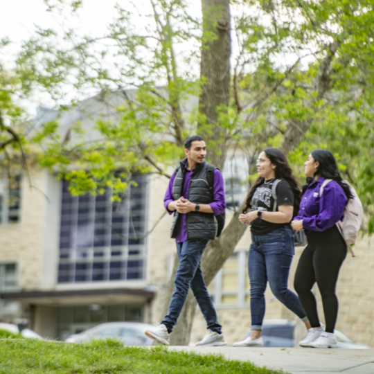 Students walking on campus