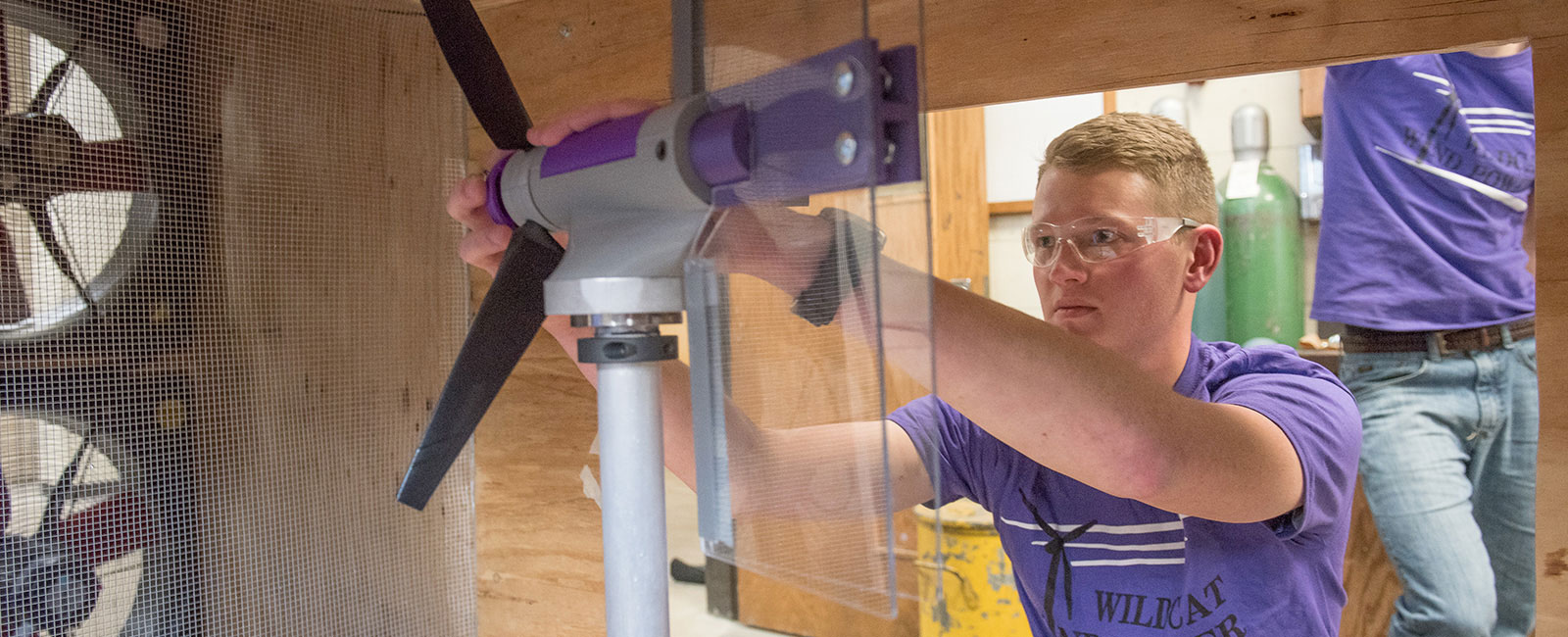 A student works on an engineering project