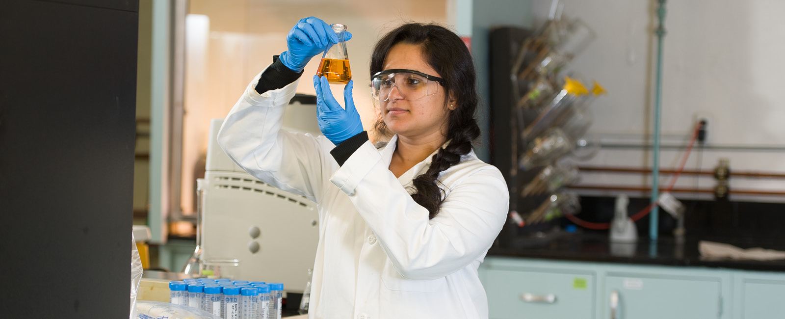 Student working in lab