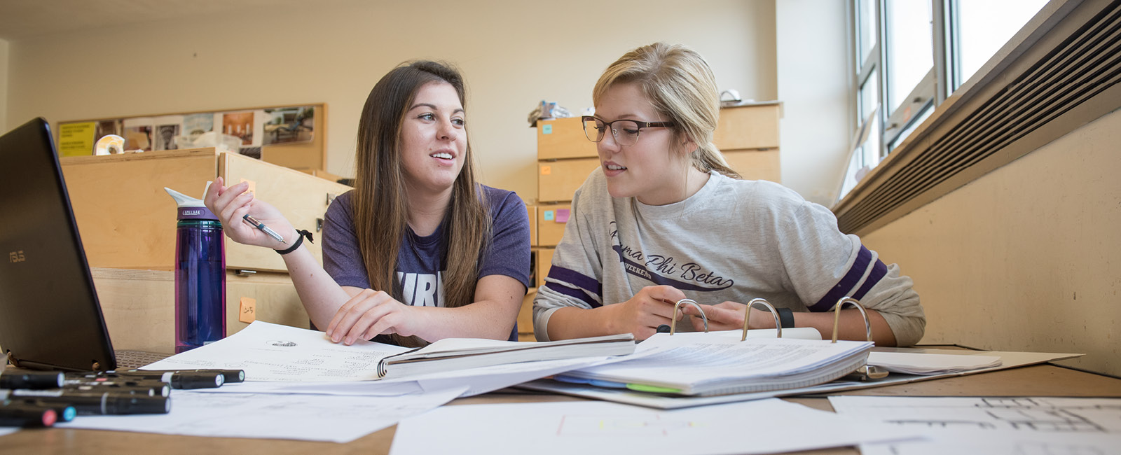 Students study on campus