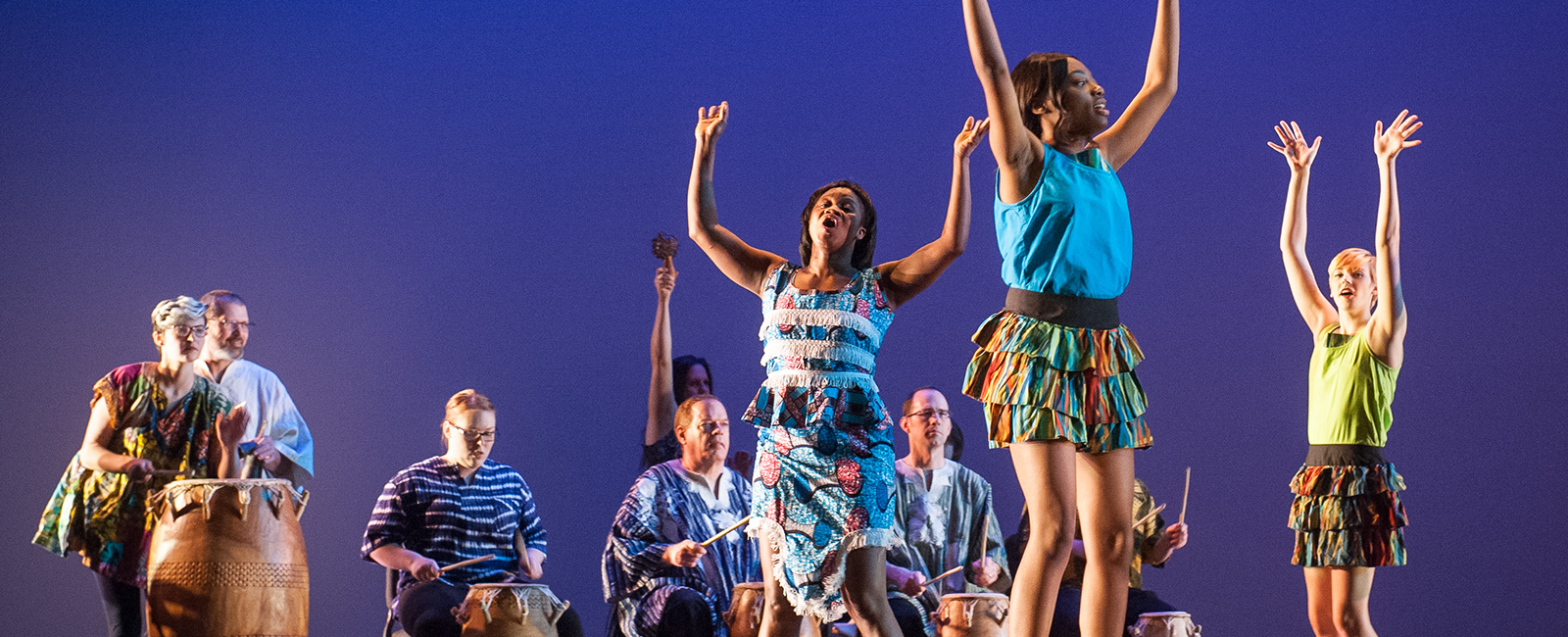 Dance students performing on stage