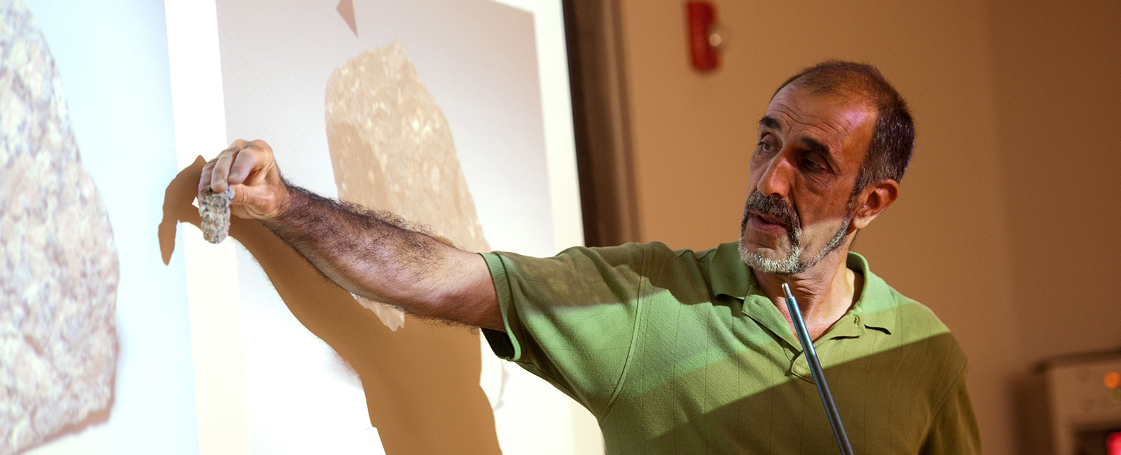 Professor lecturing in geology class