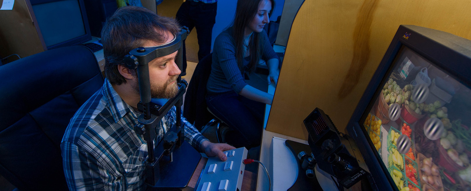 Student working with equipment in class