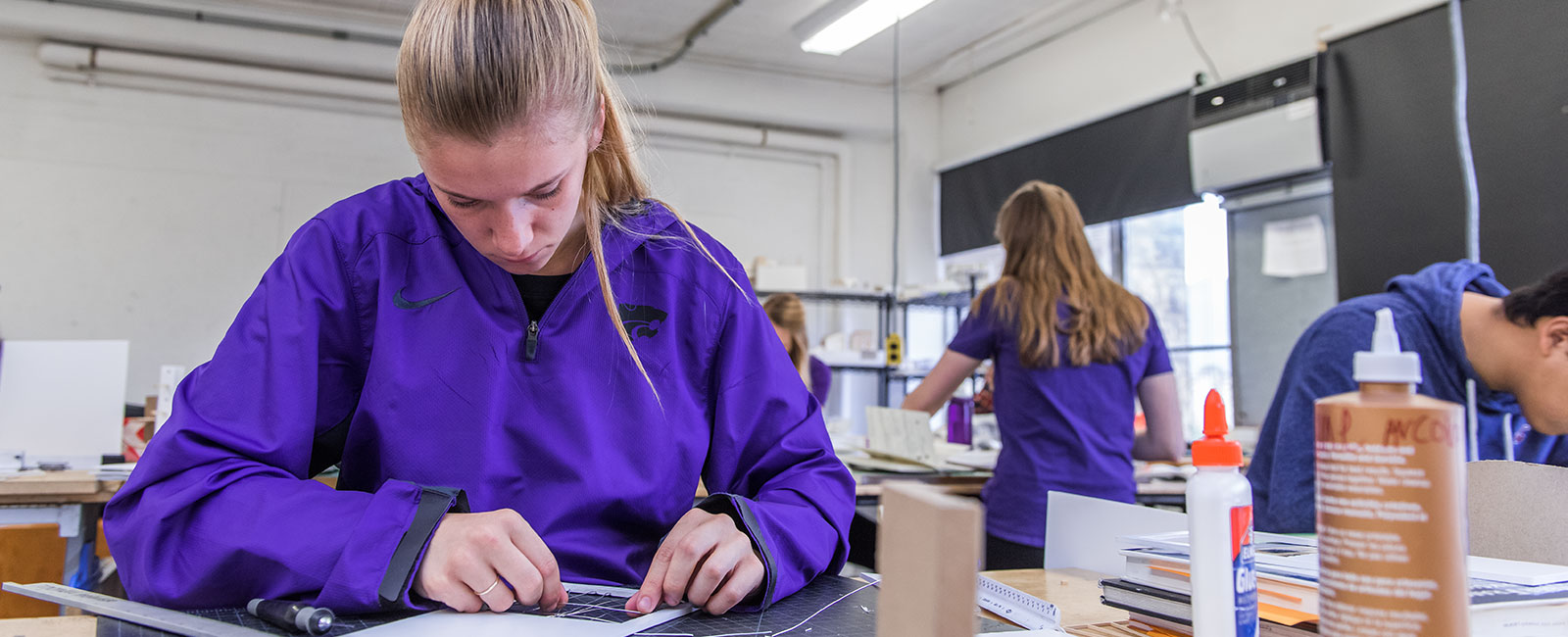 Students working in studio