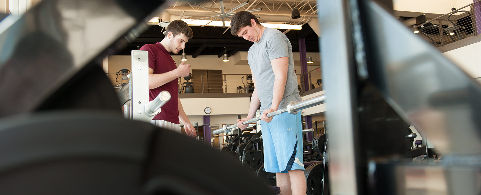 Students working in gym