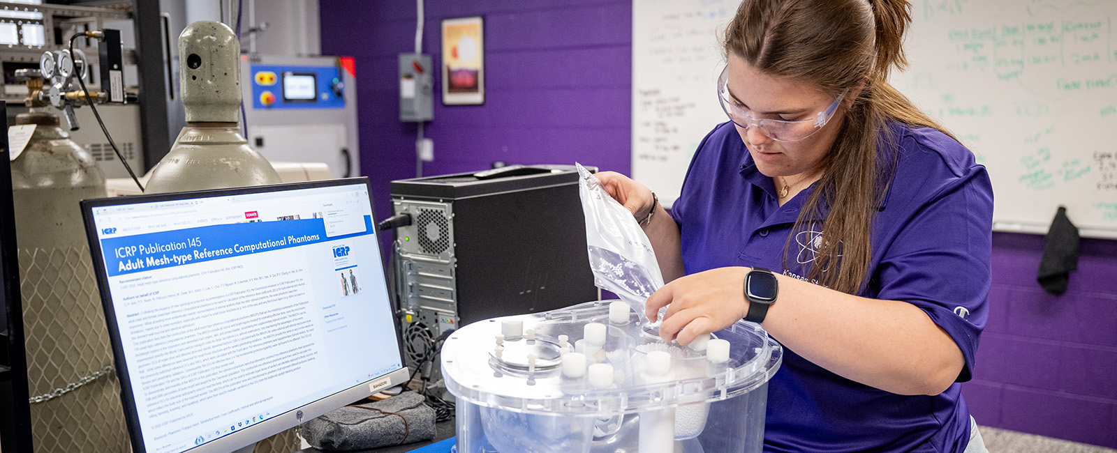 Student working in nuclear engineering lab