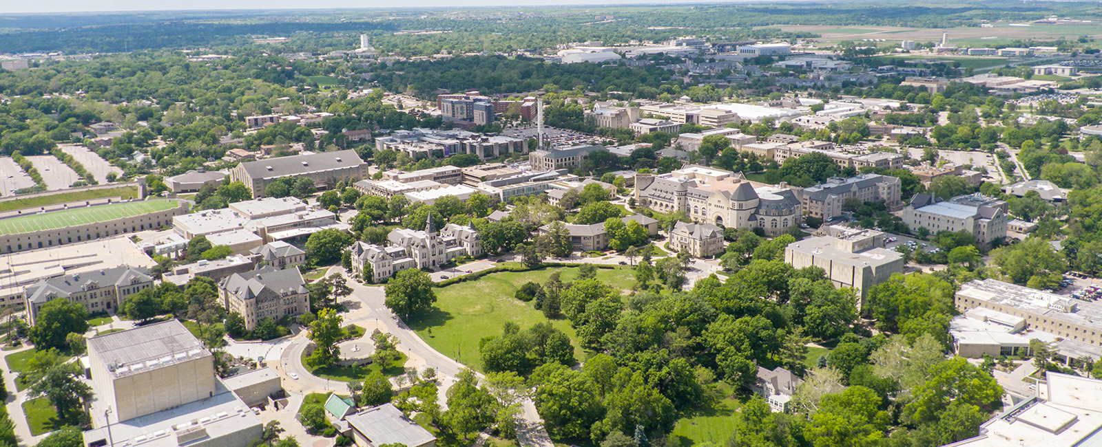Aerial view of K-State's Manhattan campus
