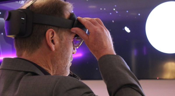 Man wearing VR headset