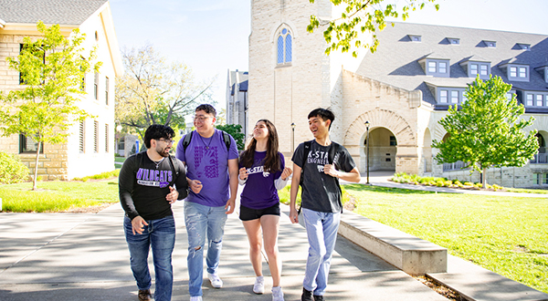 Students walking on Manhattan campus