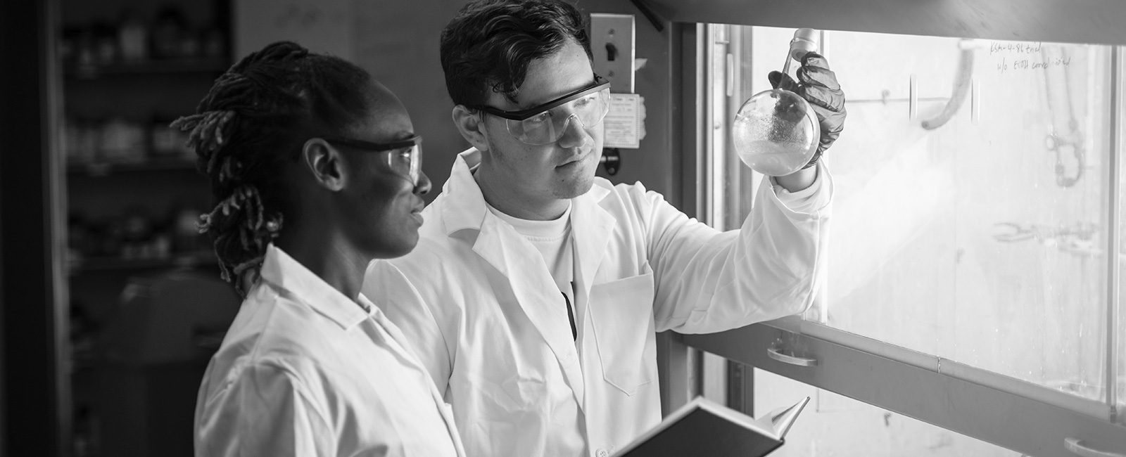 Student researchers in a science lab