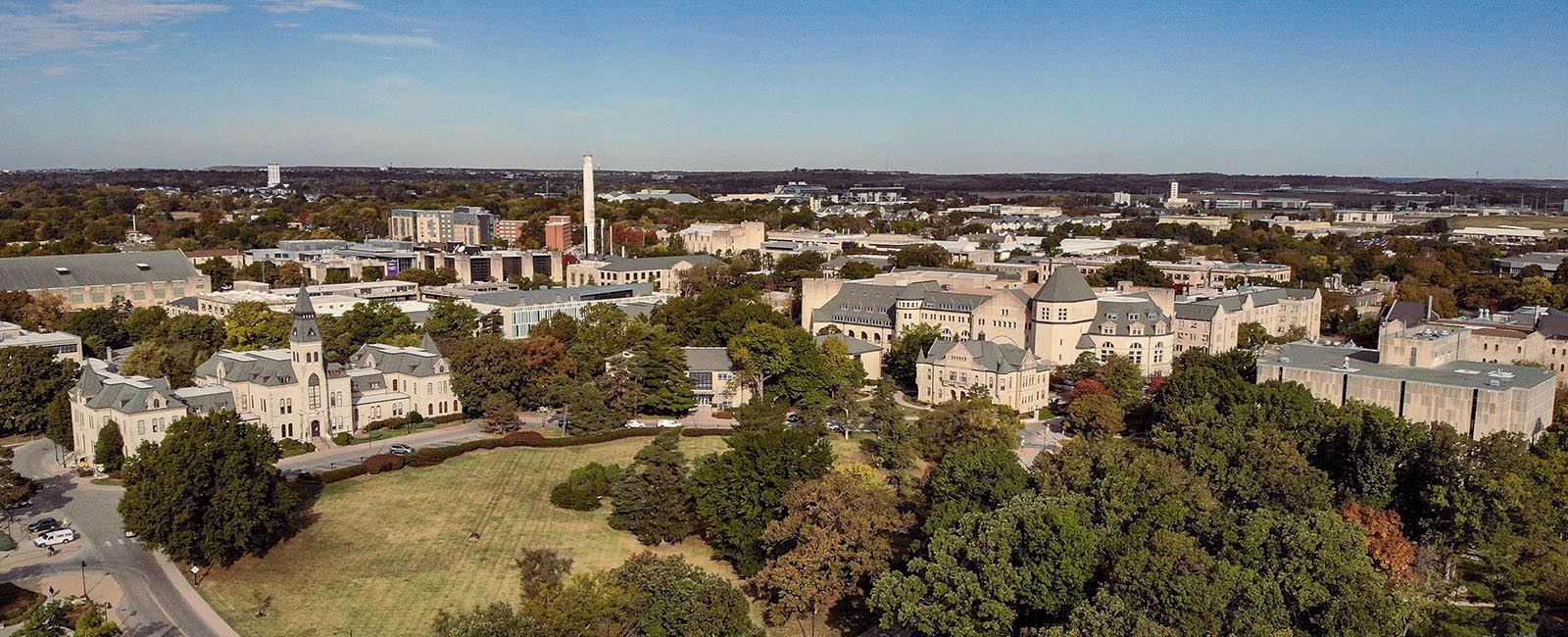 Aerial view of K-State Manhattan campus