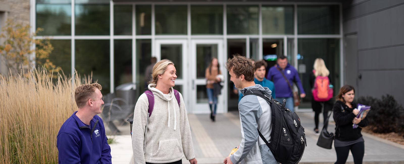 Students hanging out after class