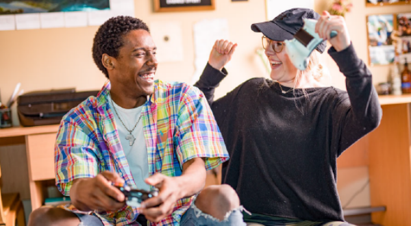 students laughing