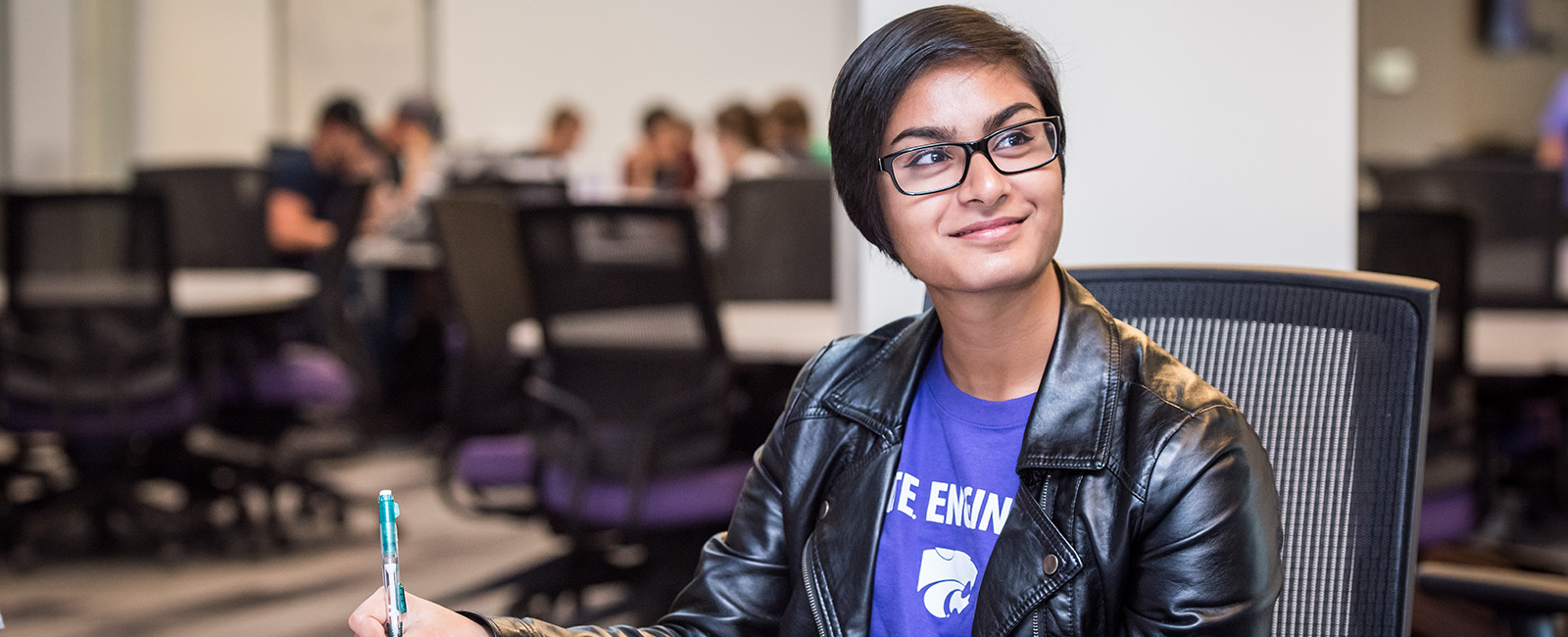 Student at computer