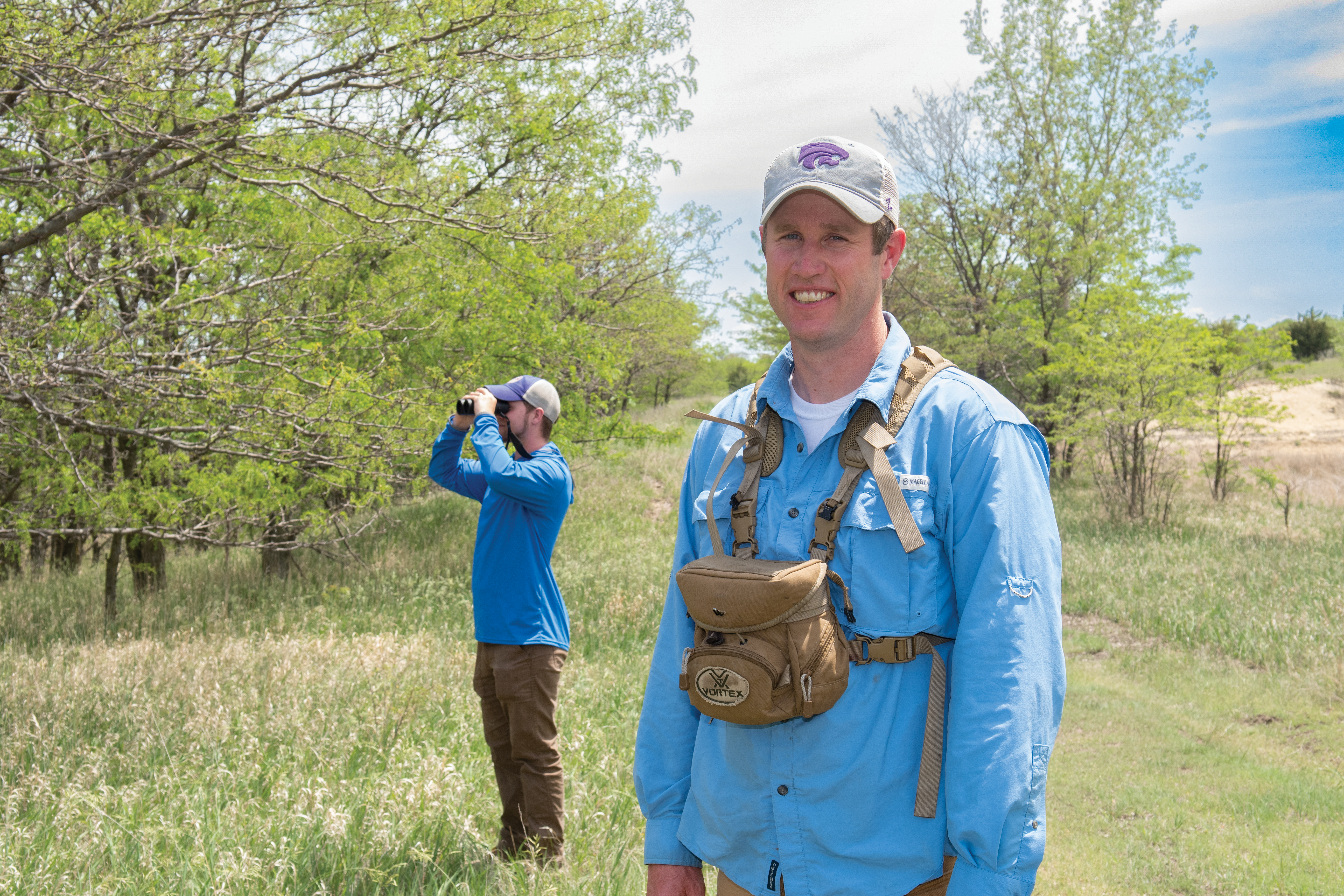 Dan Sullins and Cabel Durbin conduct a wildlife survey