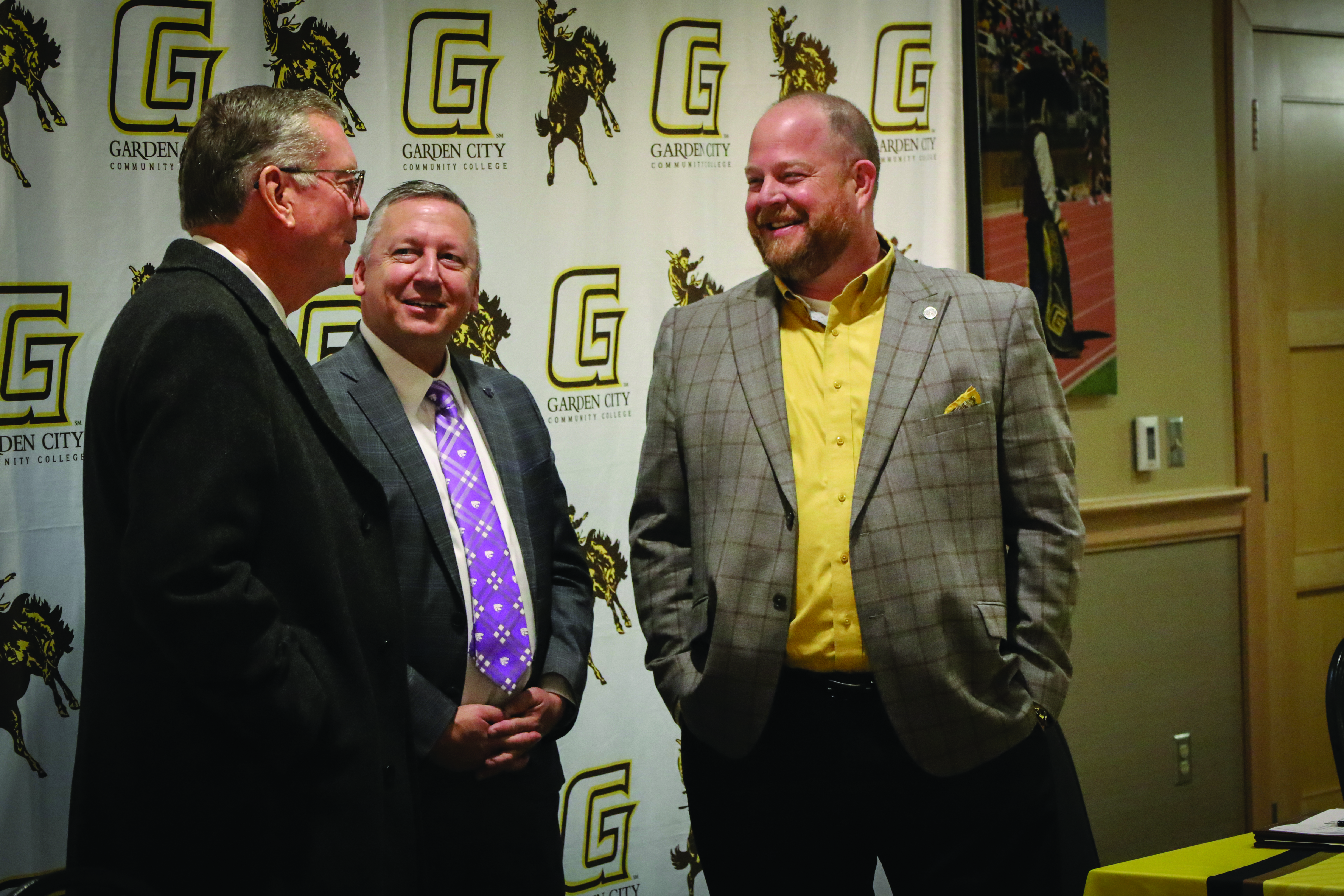 President Linton speaks with GCCC President Ryan Ruda