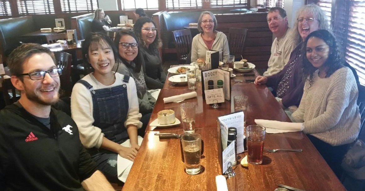 group at restaurant