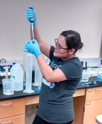 Michelle in lab