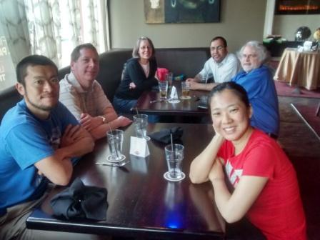 lab group at lunch