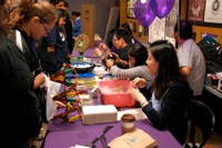 Massive DNA extraction: Yan waiting for the DNA to precipitate