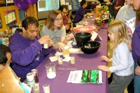 Rohit and Sara continued to make tofu. The strawberry in the background WAS our last one!