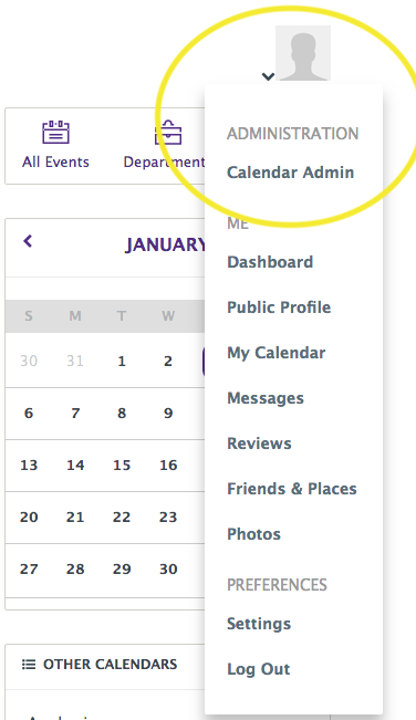 Calendar Admin