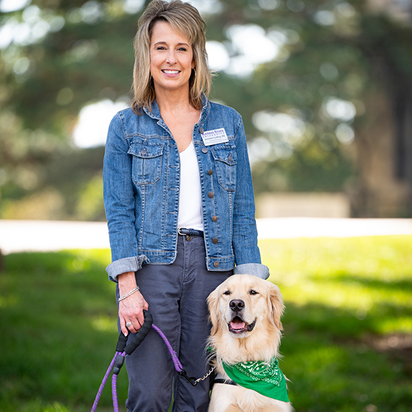 Jenneen LeMay and Oakley the Therapy Dog