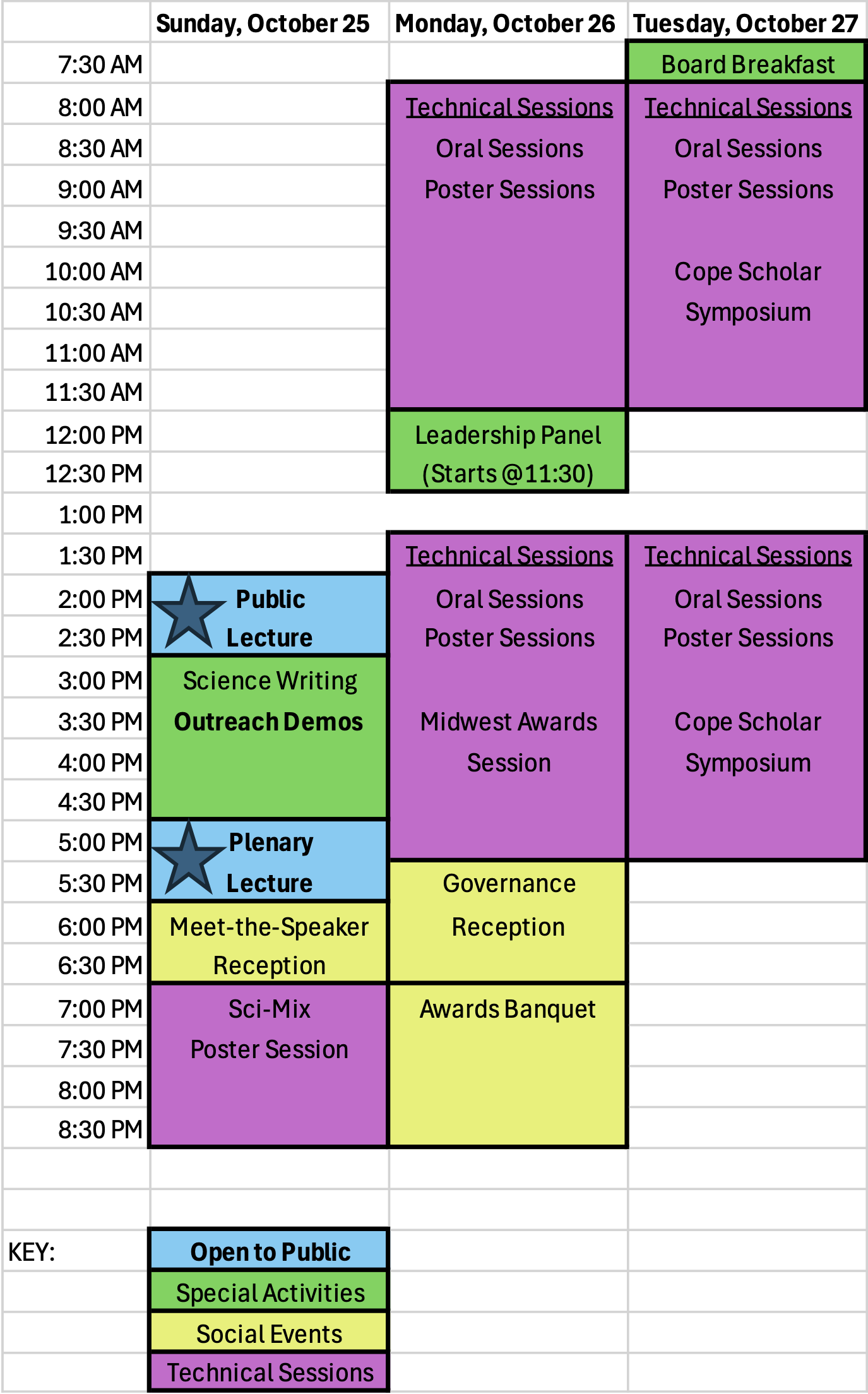 Image of schedule