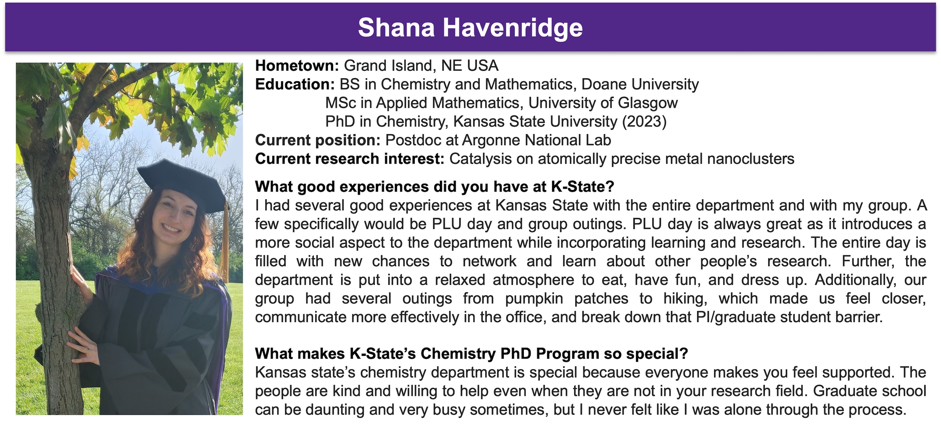 K-State Chemistry Meet the Student