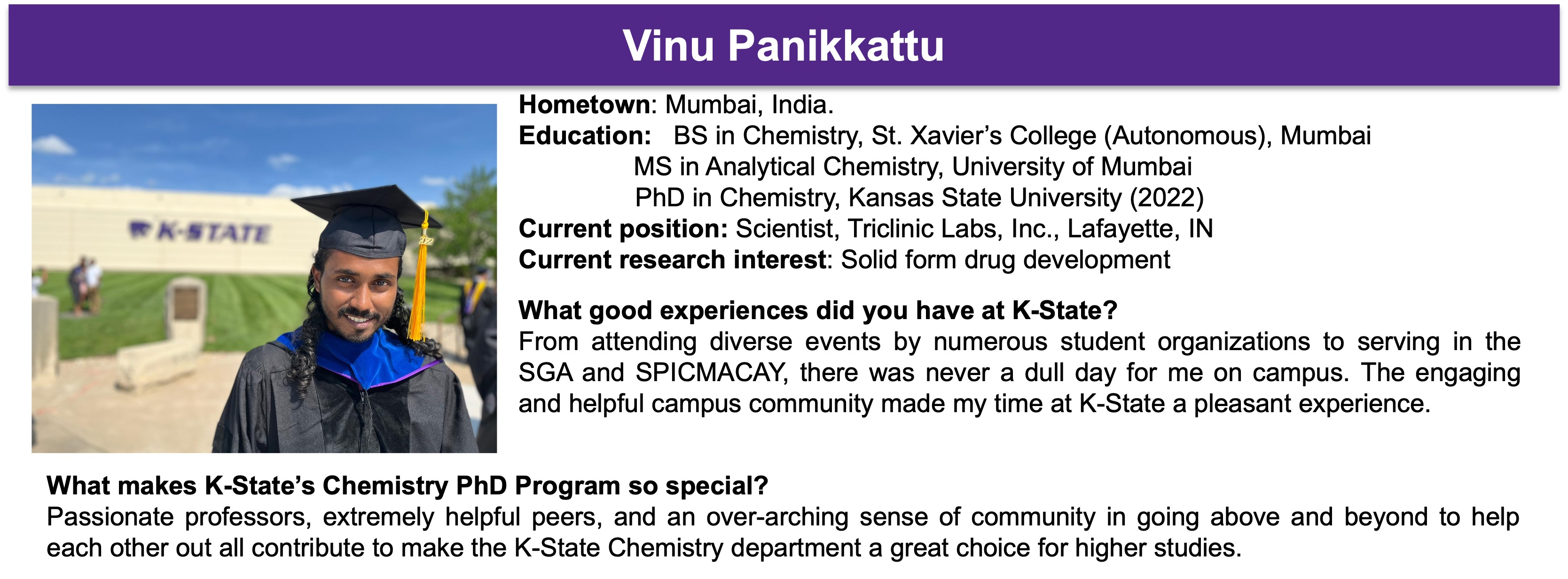 K-State Chemistry Meet the Student