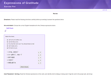 This is a screenshot of the Expressions of Gratitude--Exercise Five assignment.